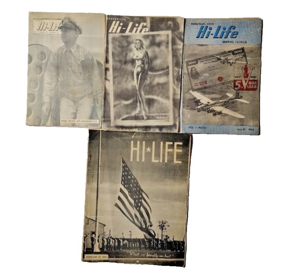 RARE 4 Hi-Life Newspapers WW II Hendricks Field 1944 Vintage Original Militaria